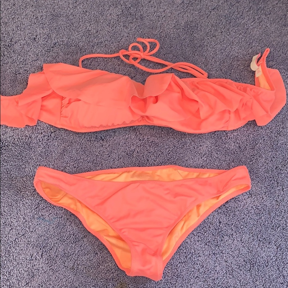 Bright pink bikini!